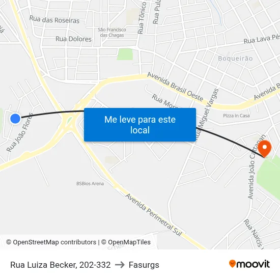 Rua Luiza Becker, 202-332 to Fasurgs map
