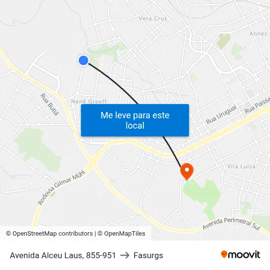 Avenida Alceu Laus, 855-951 to Fasurgs map