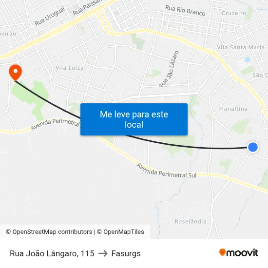 Rua João Lângaro, 115 to Fasurgs map