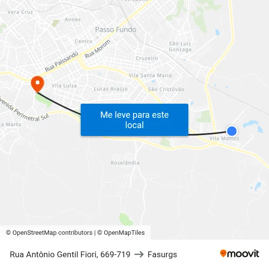 Rua Antônio Gentil Fiori, 669-719 to Fasurgs map