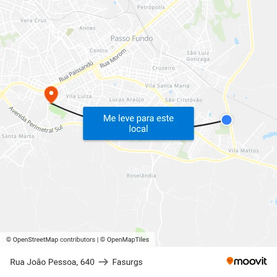 Rua João Pessoa, 640 to Fasurgs map