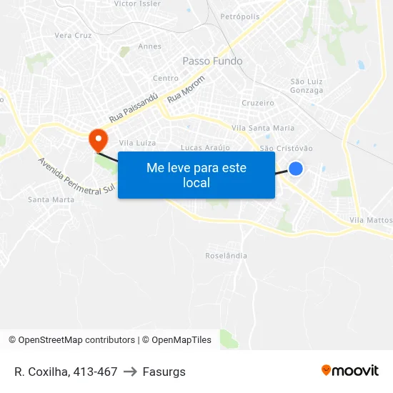 R. Coxilha, 413-467 to Fasurgs map