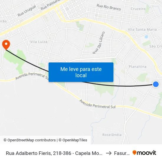 Rua Adalberto Fieris, 218-386 - Capela Mortuária to Fasurgs map