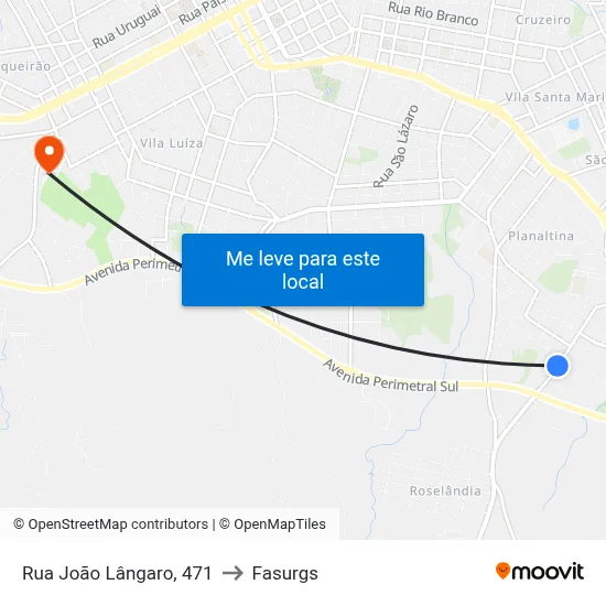 Rua João Lângaro, 471 to Fasurgs map