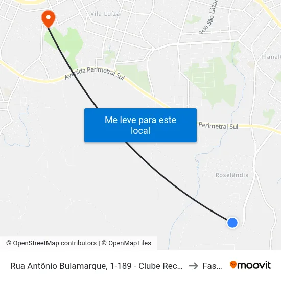 Rua Antônio Bulamarque, 1-189 - Clube Recreativo Industrial to Fasurgs map