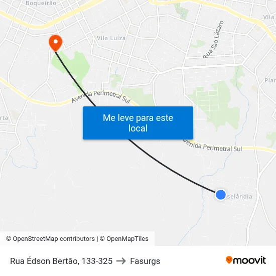 Rua Édson Bertão, 133-325 to Fasurgs map