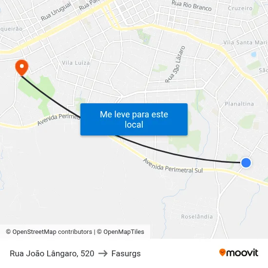 Rua João Lângaro, 520 to Fasurgs map