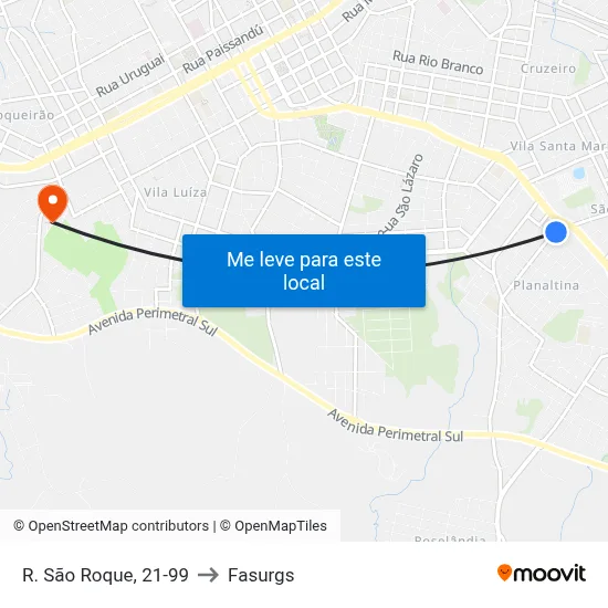 R. São Roque, 21-99 to Fasurgs map