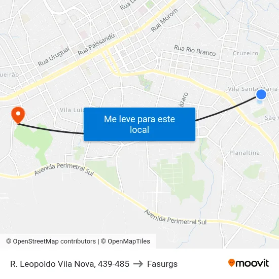 R. Leopoldo Vila Nova, 439-485 to Fasurgs map