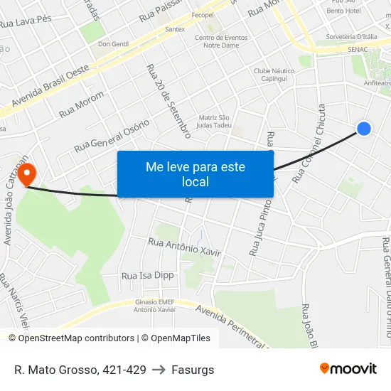 R. Mato Grosso, 421-429 to Fasurgs map