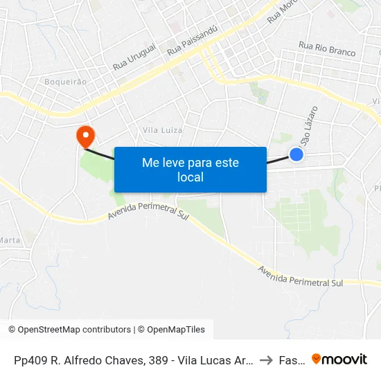 Pp409 R. Alfredo Chaves, 389 - Vila Lucas Araujo(Em Frente Casa 842) to Fasurgs map