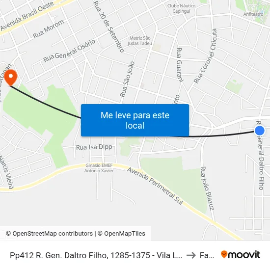 Pp412 R. Gen. Daltro Filho, 1285-1375 - Vila Lucas Araujo(Em Frente Casa 1202) to Fasurgs map