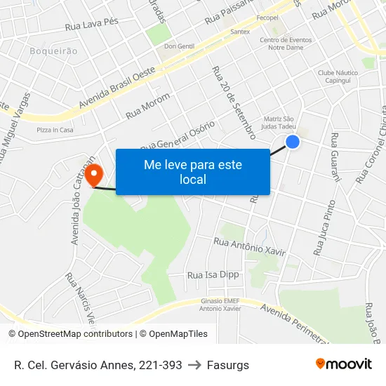 R. Cel. Gervásio Annes, 221-393 to Fasurgs map
