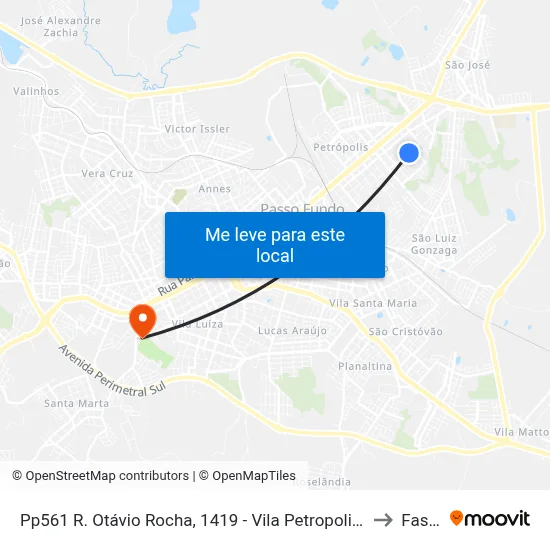 Pp561 R. Otávio Rocha, 1419 - Vila Petropolis(Em Frente Casa 1433) to Fasurgs map