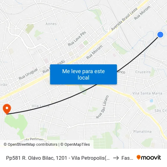 Pp581 R. Olávo Bilac, 1201 - Vila Petropolis(Em Frente Casa 1201) to Fasurgs map