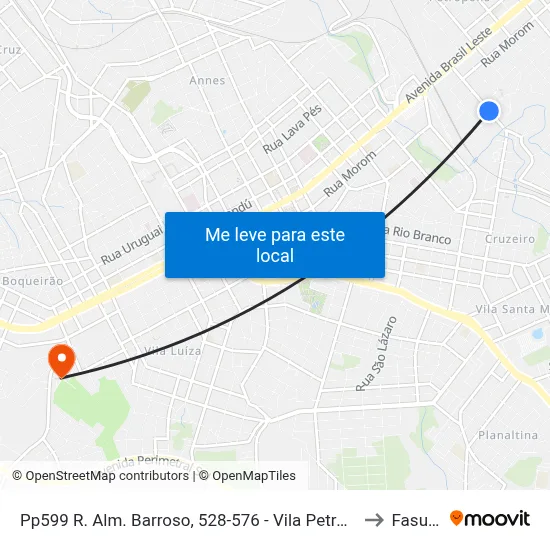 Pp599 R. Alm. Barroso, 528-576 - Vila Petropolis(Zdc) to Fasurgs map
