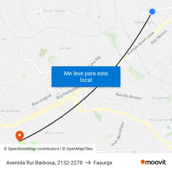 Avenida Rui Barbosa, 2132-2278 to Fasurgs map