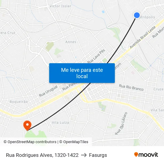 Rua Rodrigues Alves, 1320-1422 to Fasurgs map