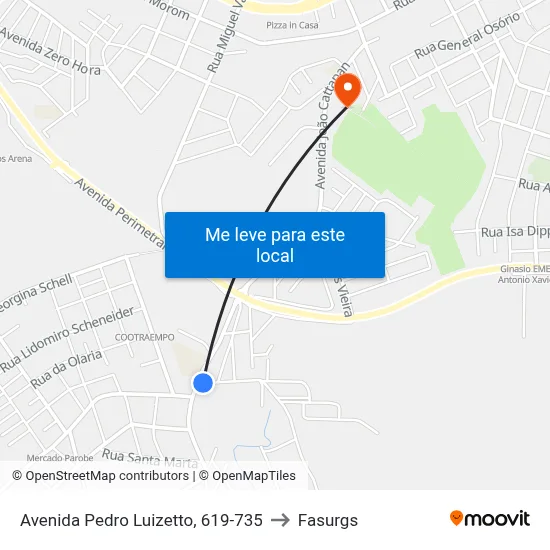 Avenida Pedro Luizetto, 619-735 to Fasurgs map