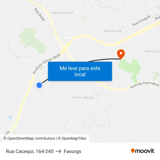 Rua Cacequi, 164-240 to Fasurgs map