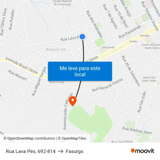 Rua Lava Pés, 692-814 to Fasurgs map