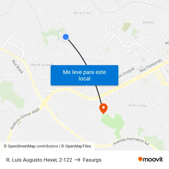 R. Luís Augusto Hexel, 2-122 to Fasurgs map