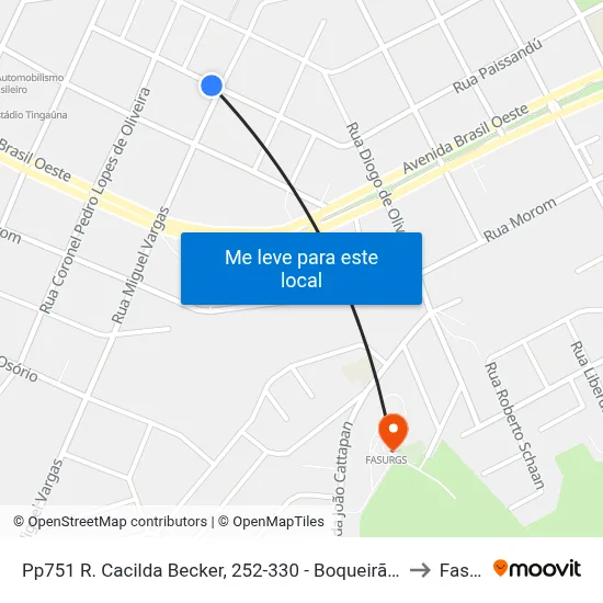 Pp751 R. Cacilda Becker, 252-330 - Boqueirão(Em Frente Casa 289) to Fasurgs map