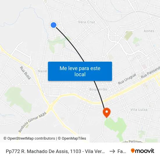 Pp772 R. Machado De Assis, 1103 - Vila Vera Cruz(Em Frente Casa 1190) to Fasurgs map