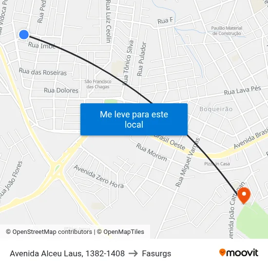 Avenida Alceu Laus, 1382-1408 to Fasurgs map
