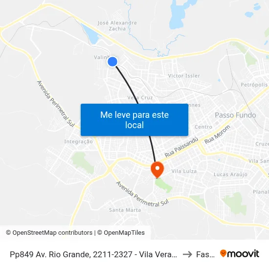 Pp849 Av. Rio Grande, 2211-2327 - Vila Vera Cruz(Lancheria Nunes) to Fasurgs map