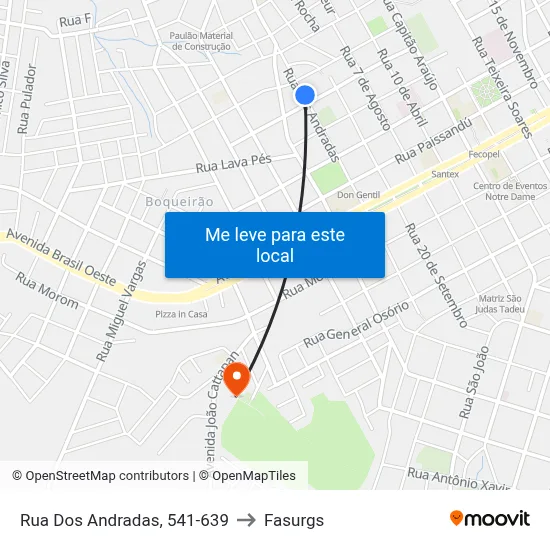 Rua Dos Andradas, 541-639 to Fasurgs map