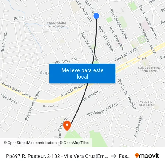 Pp897 R. Pasteur, 2-102 - Vila Vera Cruz(Em Frente Casa 27) to Fasurgs map