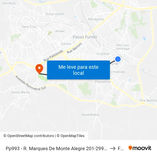 Pp993 - R. Marques De Monte Alegre  201-299 - Vila Santa Maria  Passo Fundo - Rs (Em Frente 224) to Fasurgs map