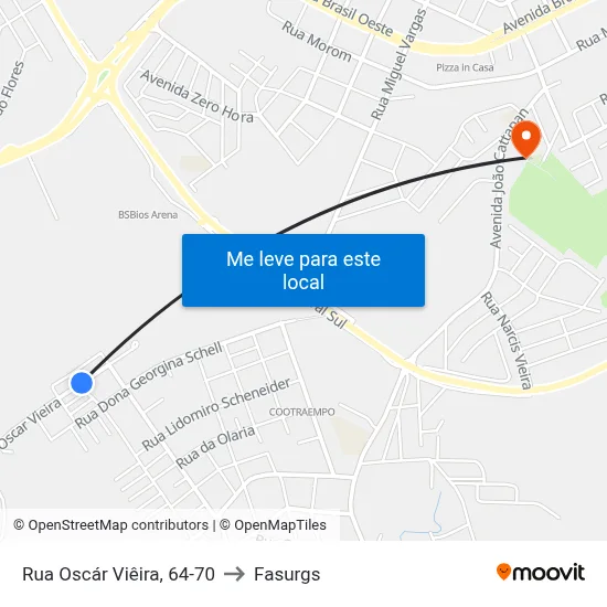 Rua Oscár Viêira, 64-70 to Fasurgs map