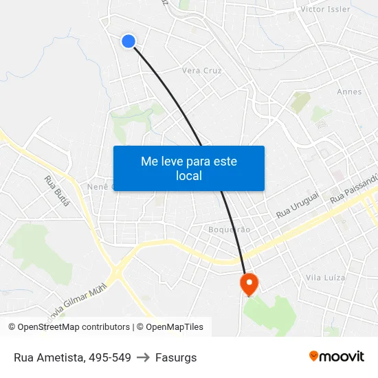 Rua Ametista, 495-549 to Fasurgs map