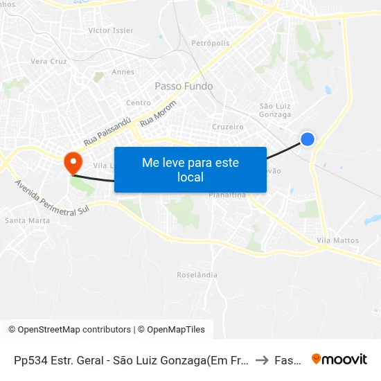 Pp534 Estr. Geral - São Luiz Gonzaga(Em Frente Casa 2681) to Fasurgs map