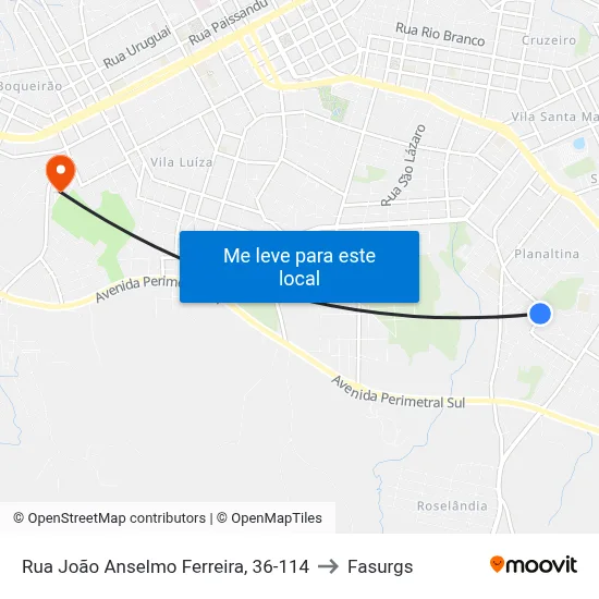 Rua João Anselmo Ferreira, 36-114 to Fasurgs map