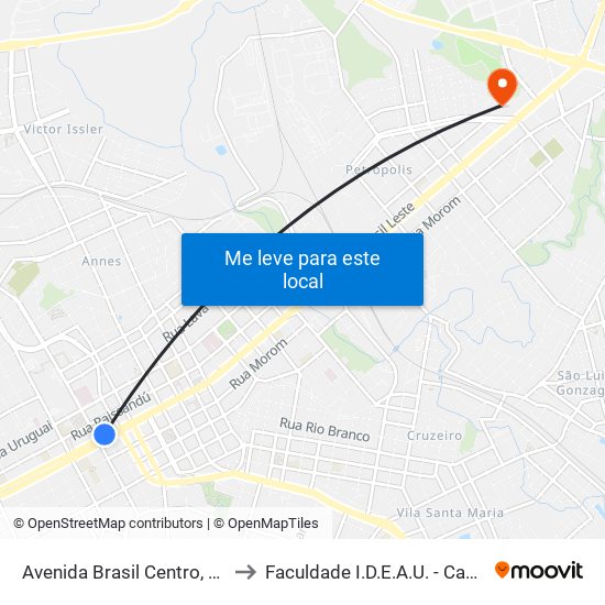 Avenida Brasil Centro, 773 - Upf Idiomas to Faculdade I.D.E.A.U. - Campus Passo Fundo map