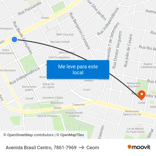 Avenida Brasil Centro, 7861-7969 to Ceom map