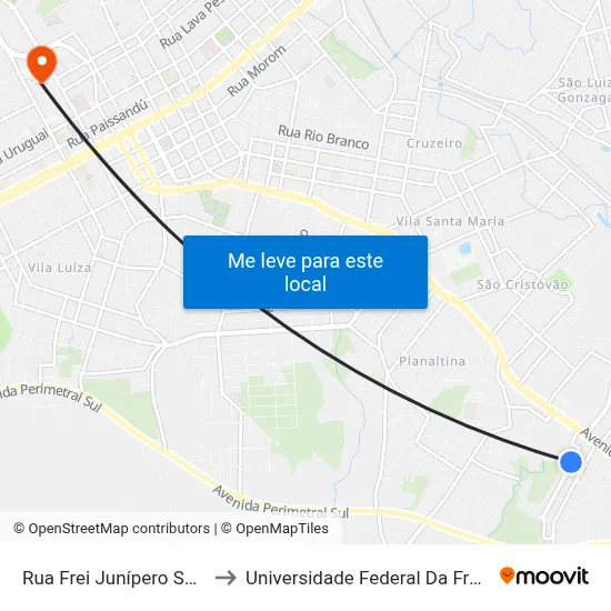 Rua Frei Junípero Serra, 247 to Universidade Federal Da Fronteira Sul map