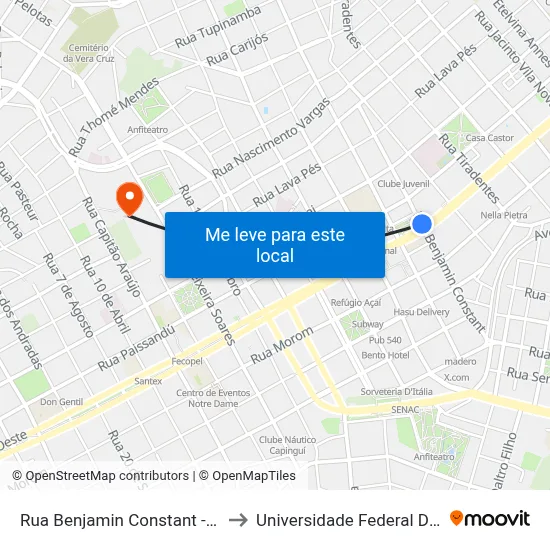 Rua Benjamin Constant - Praça Tochetto to Universidade Federal Da Fronteira Sul map