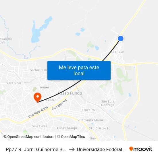 Pp77 R. Jorn. Guilherme Bor, 612-706(Vitória) to Universidade Federal Da Fronteira Sul map