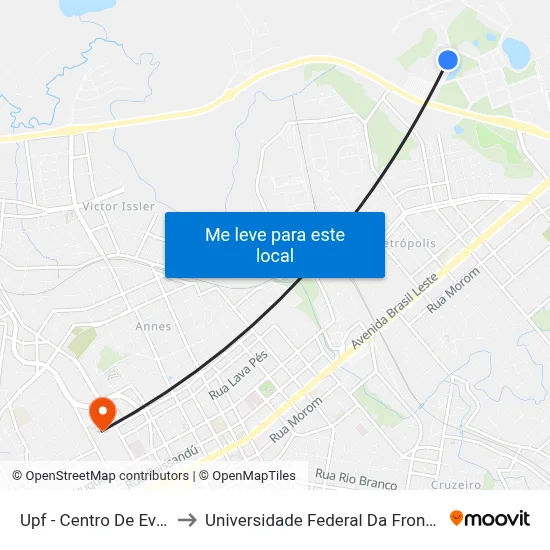 Upf - Centro De Eventos to Universidade Federal Da Fronteira Sul map