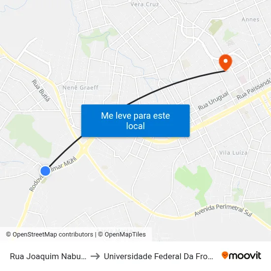 Rua Joaquim Nabuco, 77 to Universidade Federal Da Fronteira Sul map