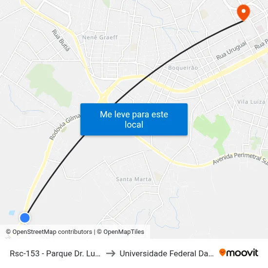 Rsc-153 - Parque Dr. Luis Fragomeni to Universidade Federal Da Fronteira Sul map