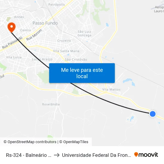 Rs-324 - Balneário Solda to Universidade Federal Da Fronteira Sul map