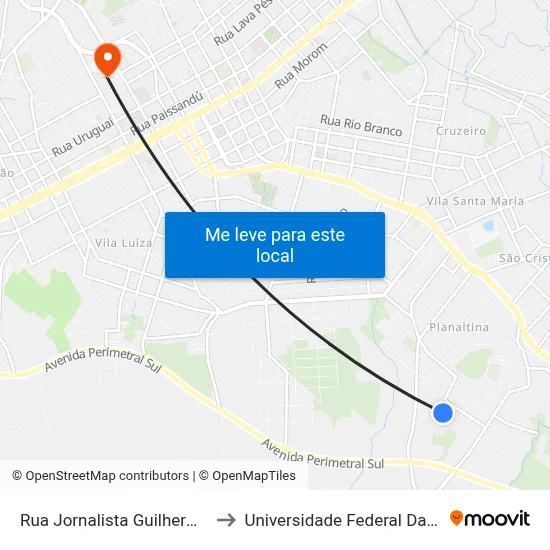 Rua Jornalista Guilherme Bor, 1-107 to Universidade Federal Da Fronteira Sul map