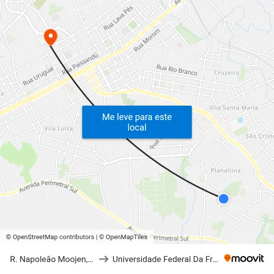 R. Napoleão Moojen, 125-255 to Universidade Federal Da Fronteira Sul map
