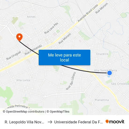 R. Leopoldo Vila Nova, 439-485 to Universidade Federal Da Fronteira Sul map