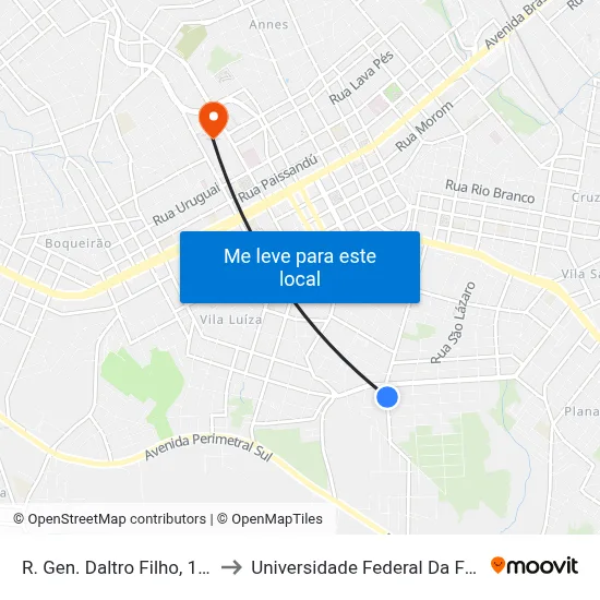 R. Gen. Daltro Filho, 1180-1236 to Universidade Federal Da Fronteira Sul map